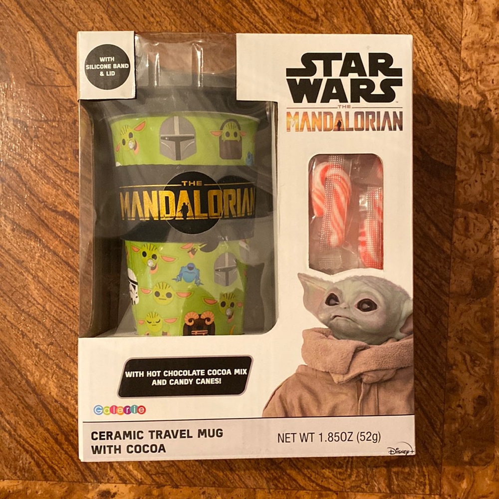 Mandalorian Ceramic Travel Mug with Hot Cocoa